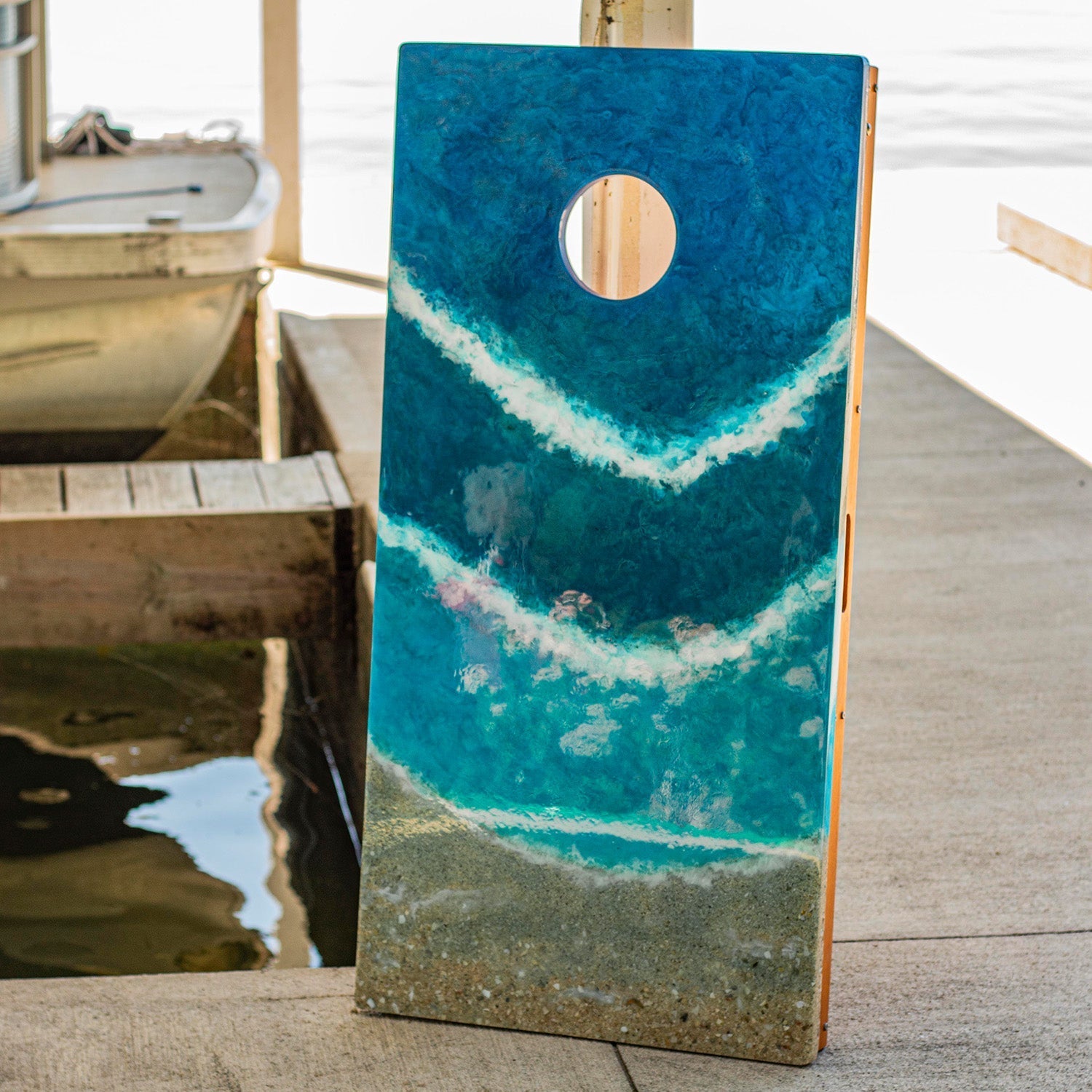 Elakai 2x4 The Beach Epoxy Resin Cornhole Boards | Heirloom Boulevard