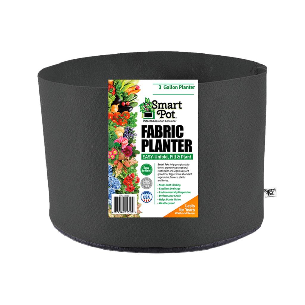 Smart Pot Fabric Planter 3 Gallon Black Without Handles | Heirloom Boulevard