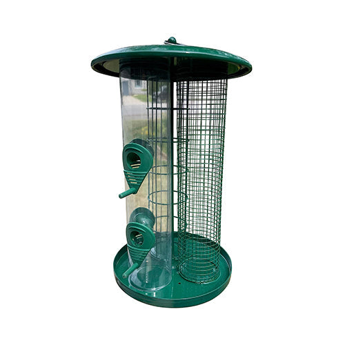 Garden Guru 3-in-1 Outdoor Tube Bird Feeder for Small Wild Birds | Heirloom Boulevard