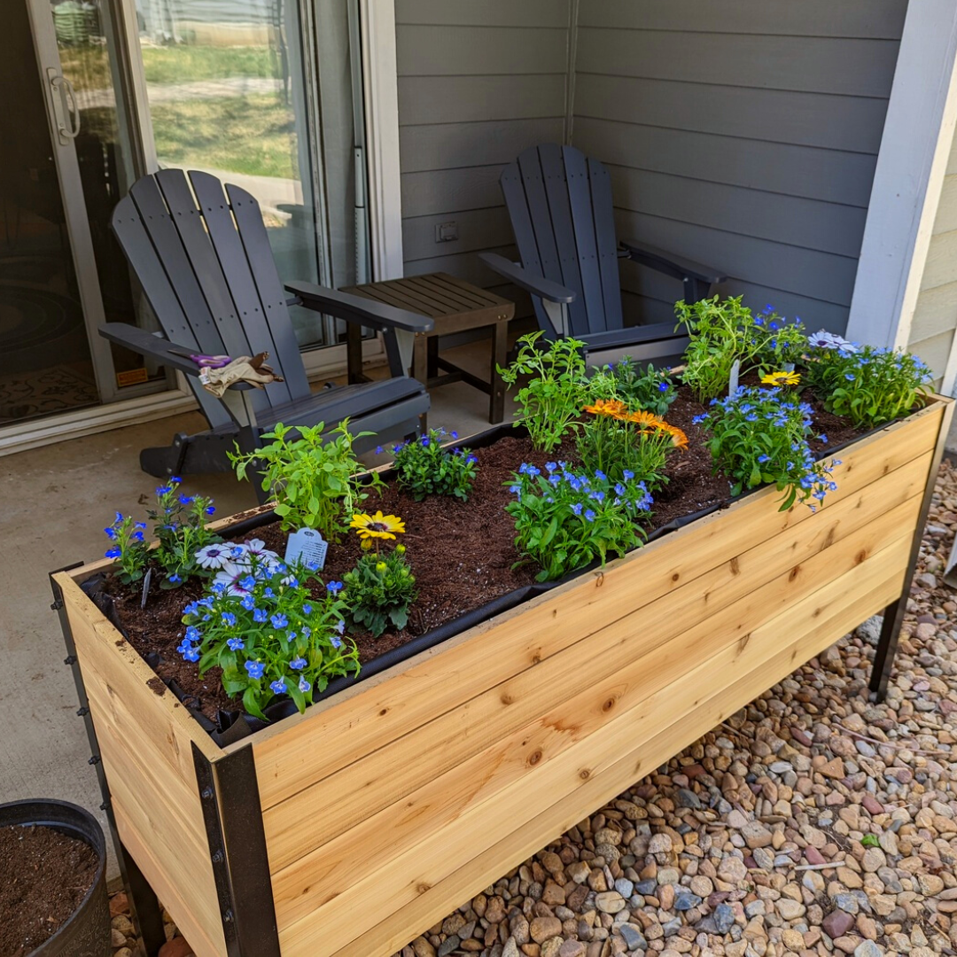 Cedar Planters 18" x 60" Raised Garden Bed - 30" TALL | Heirloom Boulevard