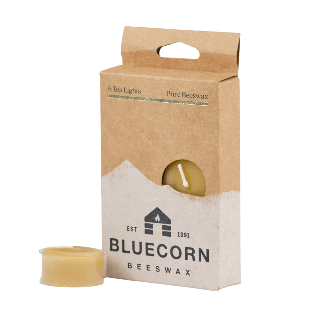 Bluecorn Candles Pure Beeswax Tea Light Candles 6-Pack Raw Clear | Heirloom Boulevard