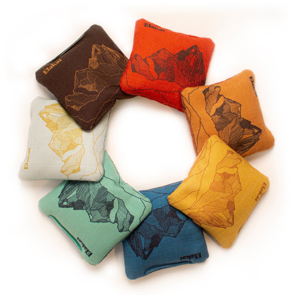 Elakai 4-in Travel Dual-Sided Cornhole Bags | Mt. Elakai Design Collection | Heirloom Boulevard