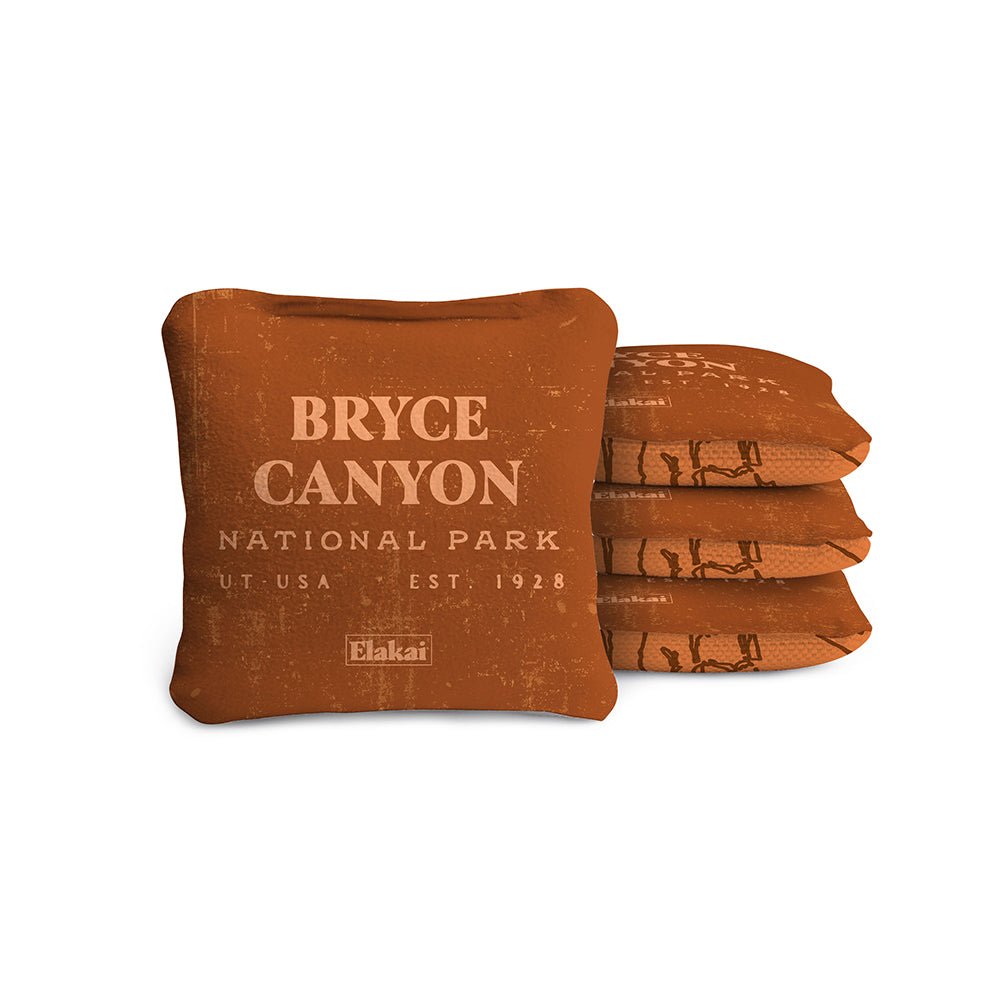 Elakai 4-in Travel Dual-Sided Cornhole Bags | National Parks Collection Bryce Canyon Burnt Orange | Heirloom Boulevard