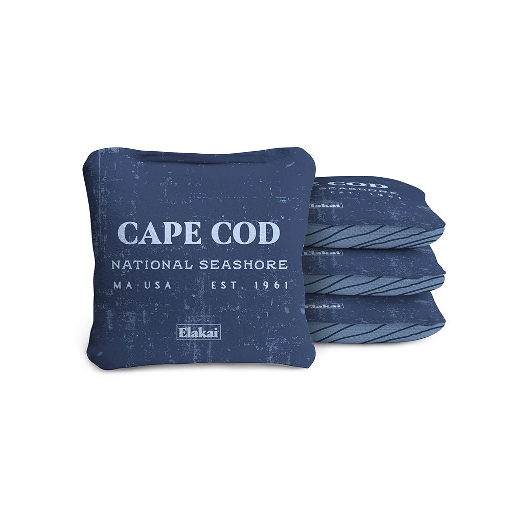 Elakai 4-in Travel Dual-Sided Cornhole Bags | National Parks Collection Cape Cod Blue | Heirloom Boulevard