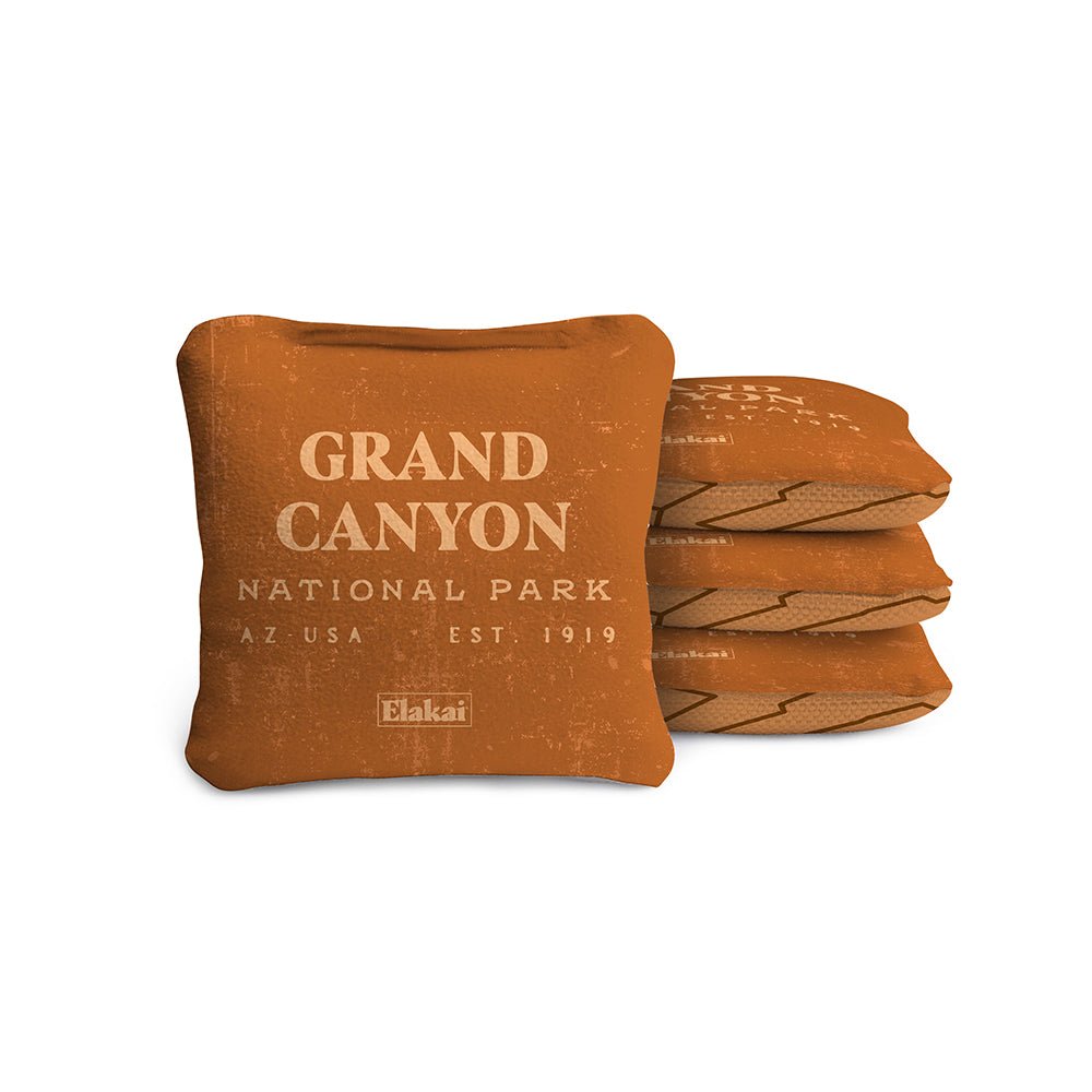 Elakai 4-in Travel Dual-Sided Cornhole Bags | National Parks Collection Grand Canyon Sienna | Heirloom Boulevard