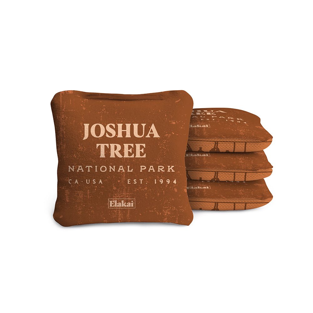 Elakai 4-in Travel Dual-Sided Cornhole Bags | National Parks Collection Joshua Tree Burnt Orange | Heirloom Boulevard