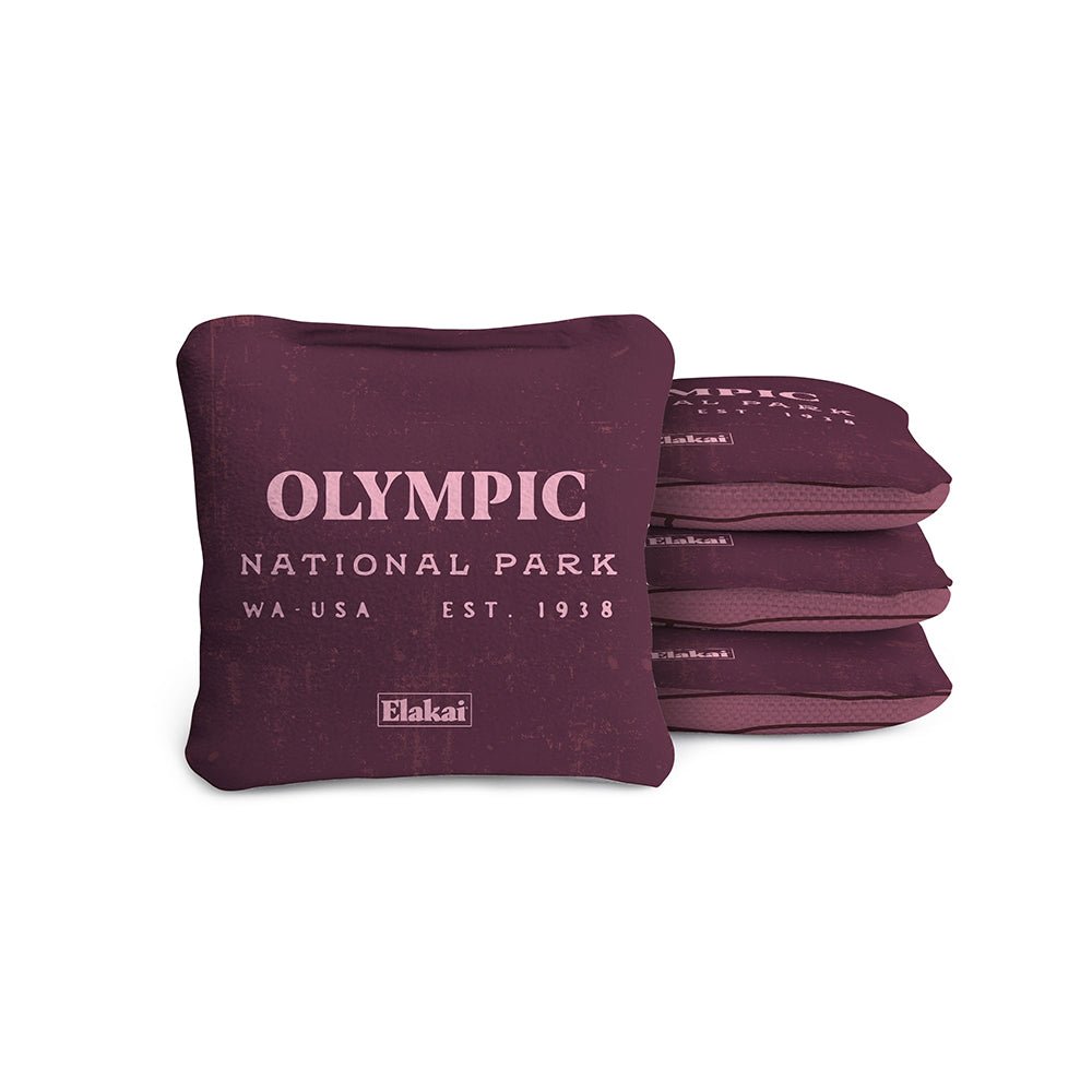 Elakai 4-in Travel Dual-Sided Cornhole Bags | National Parks Collection Olympic Plum | Heirloom Boulevard