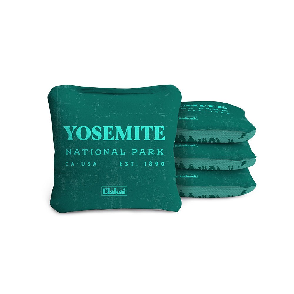 Elakai 4-in Travel Dual-Sided Cornhole Bags | National Parks Collection Yosemite Teal | Heirloom Boulevard