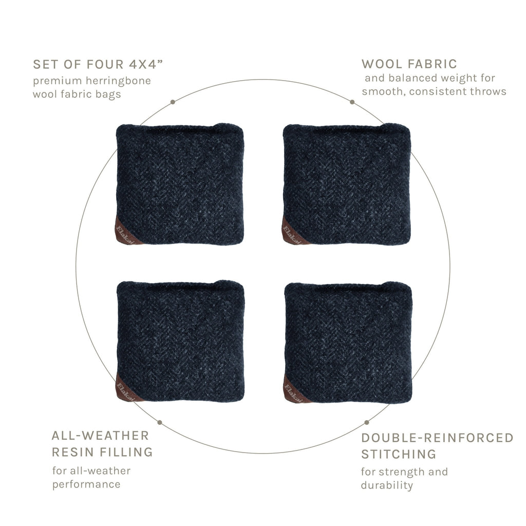 Elakai 4-in Travel Herringbone Cornhole Bags | Premium All-Weather Collection | Heirloom Boulevard