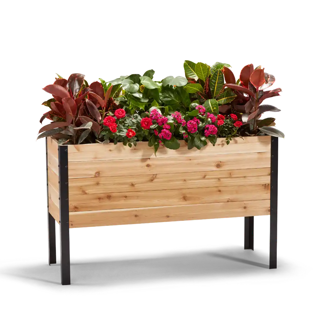Cedar Planters 18" x 48" Raised Garden Bed - 30" TALL | Heirloom Boulevard