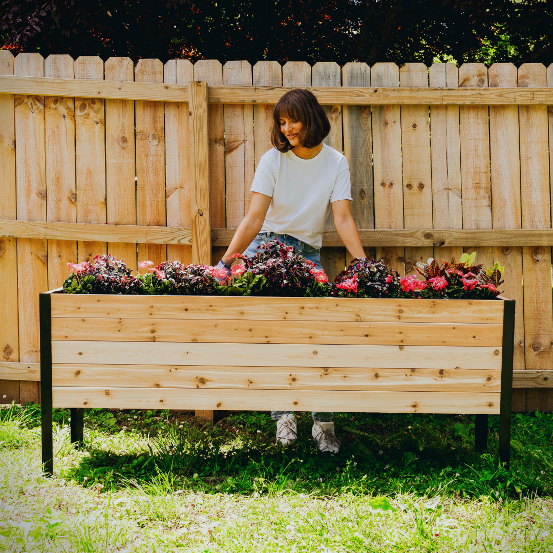Cedar Planters 18" x 72" Raised Garden Bed - 30" TALL | Heirloom Boulevard