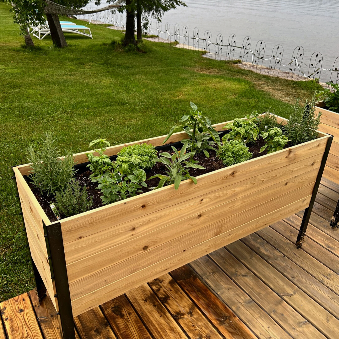 Cedar Planters 18" x 60" Raised Garden Bed - 30" TALL | Heirloom Boulevard