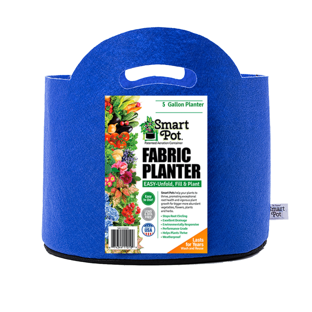 Smart Pot Fabric Planter 5 Gallon Berry Blue With Handles | Heirloom Boulevard