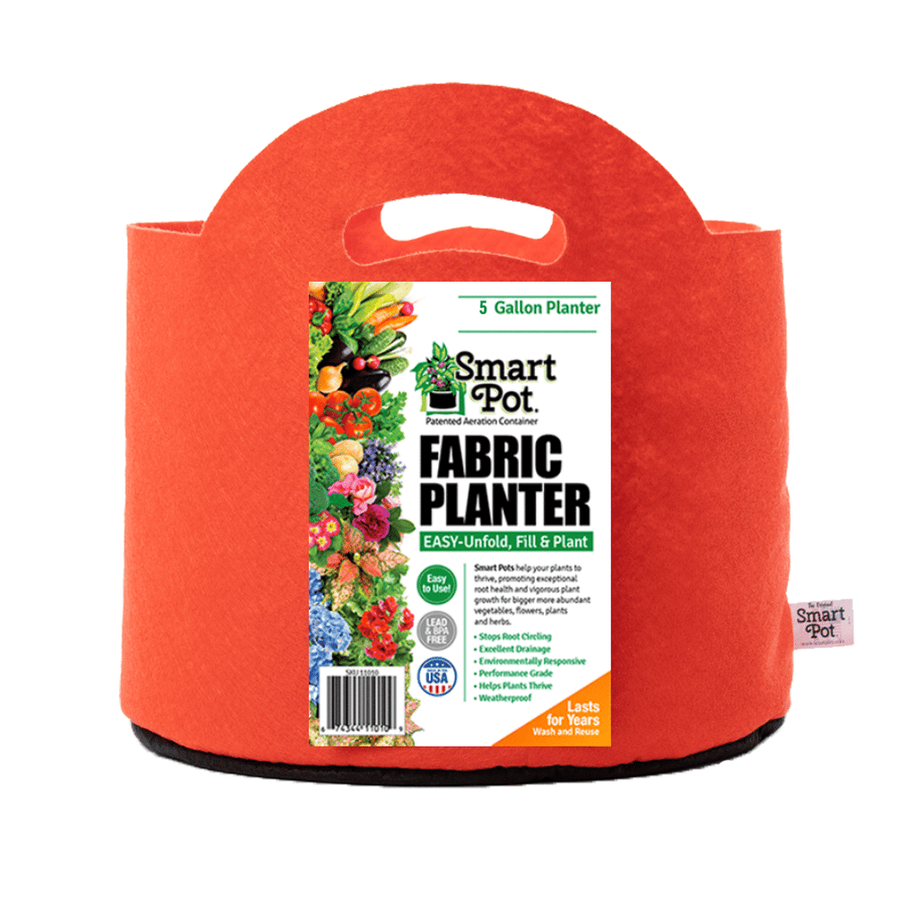 Smart Pot Fabric Planter 5 Gallon Mandarin Orange With Handles | Heirloom Boulevard