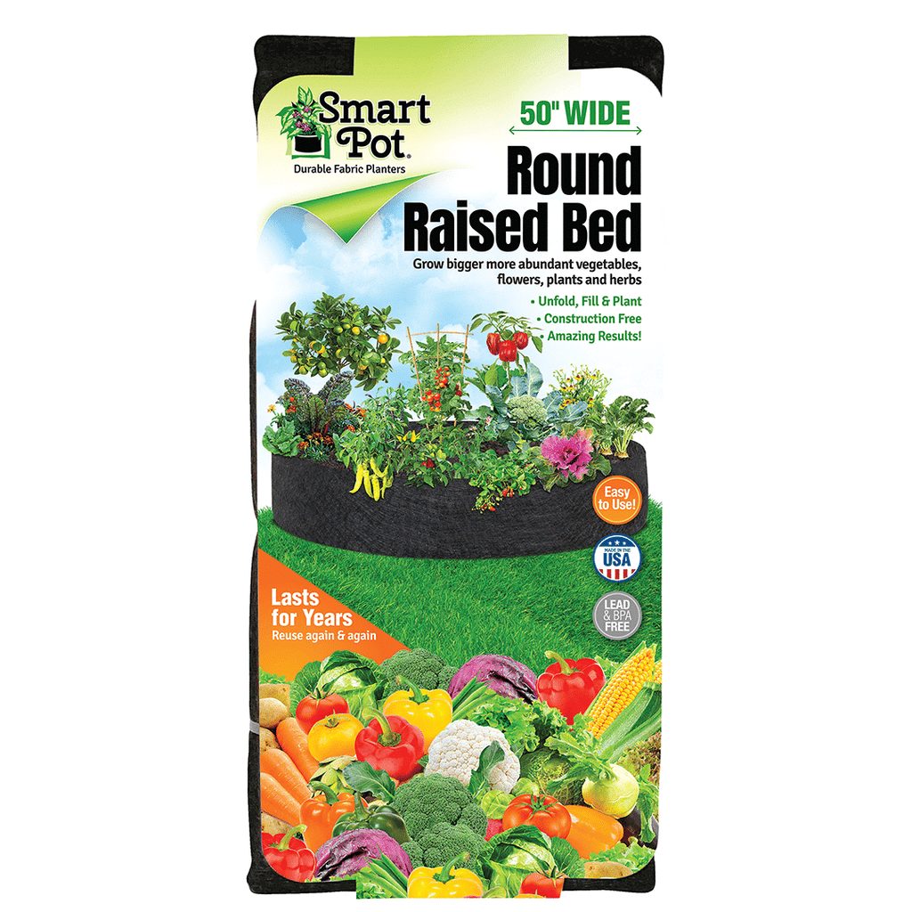 Smart Pot Round Raised Bed 50 Inch Black | Heirloom Boulevard