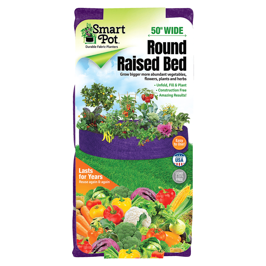 Smart Pot Round Raised Bed 50 Inch Purple | Heirloom Boulevard