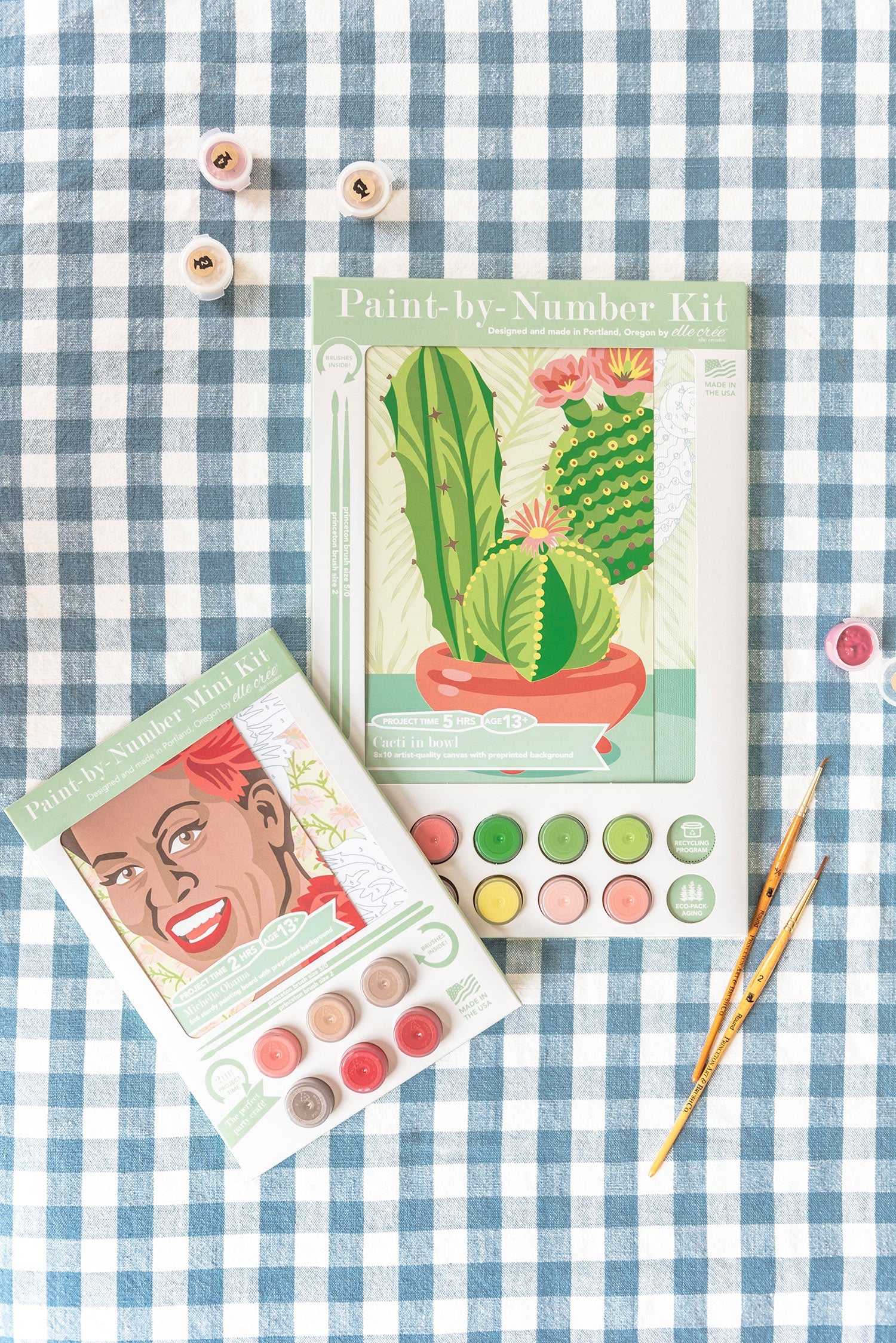 Elle Crée Cacti in Bowl | 8x10 paint-by-number kit | Heirloom Boulevard