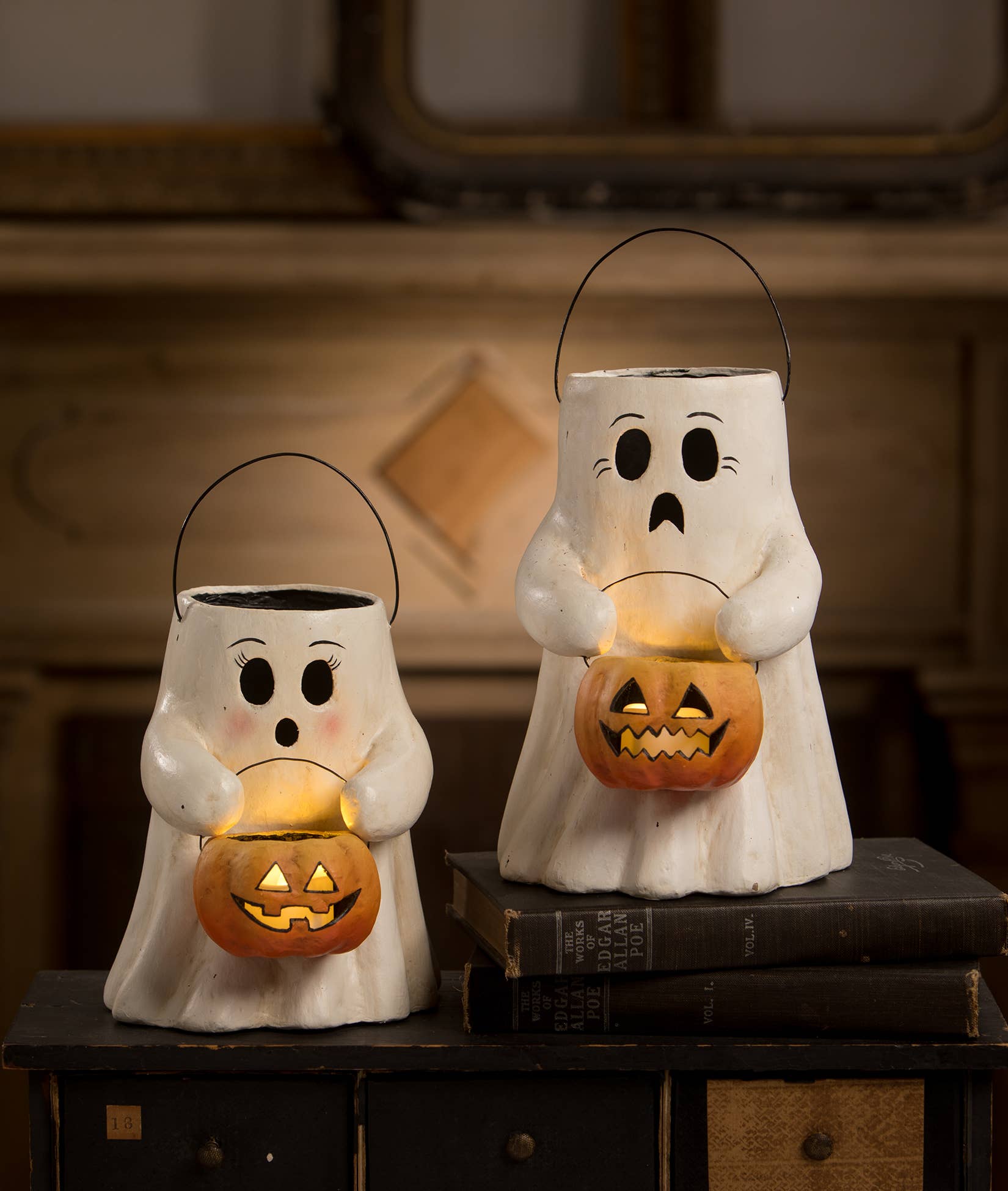 Scaredy Boo With Pumpkin Bucket Paper Mache Quirks! | Heirloom Boulevard