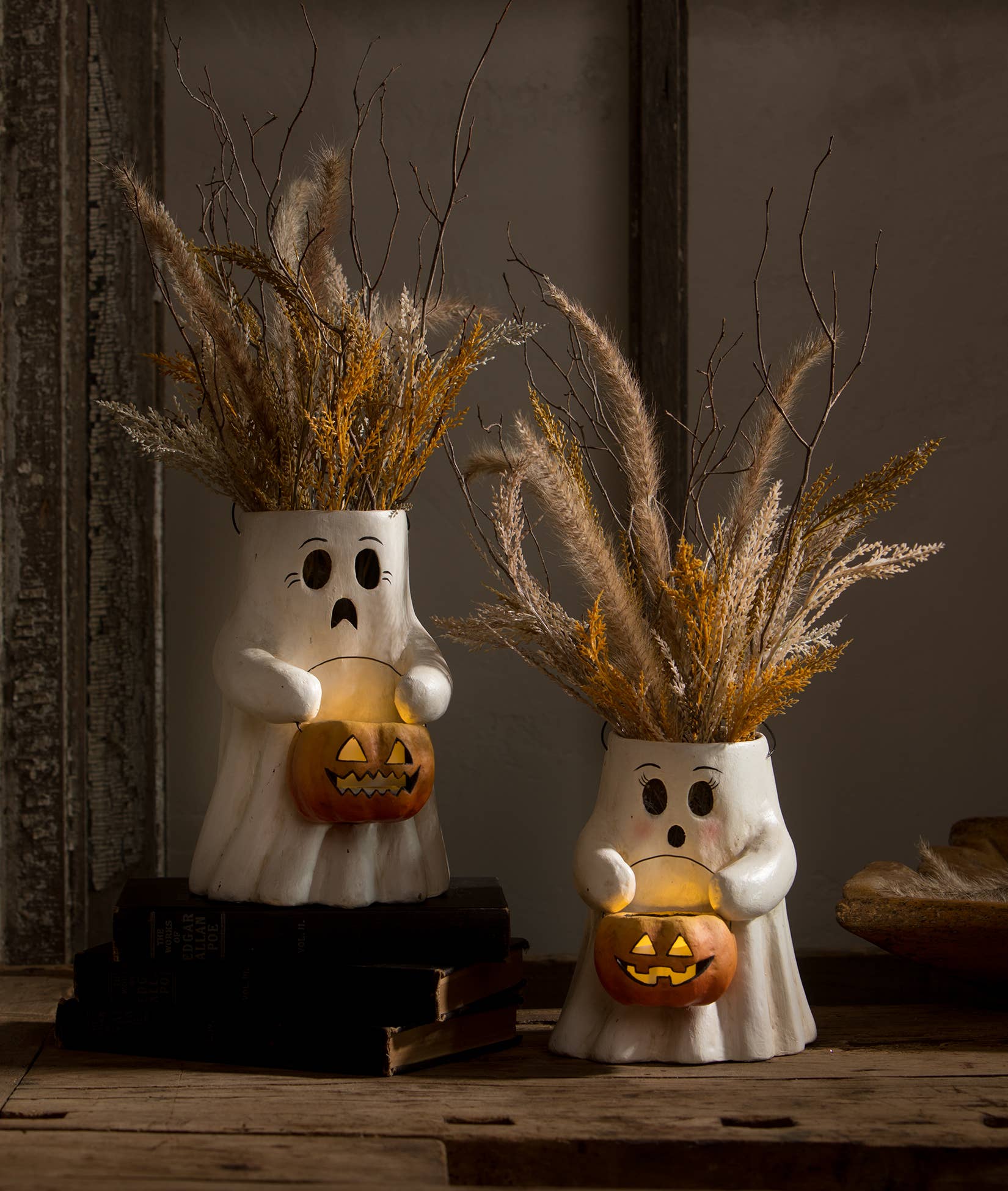 Scaredy Boo With Pumpkin Bucket Paper Mache Quirks! | Heirloom Boulevard
