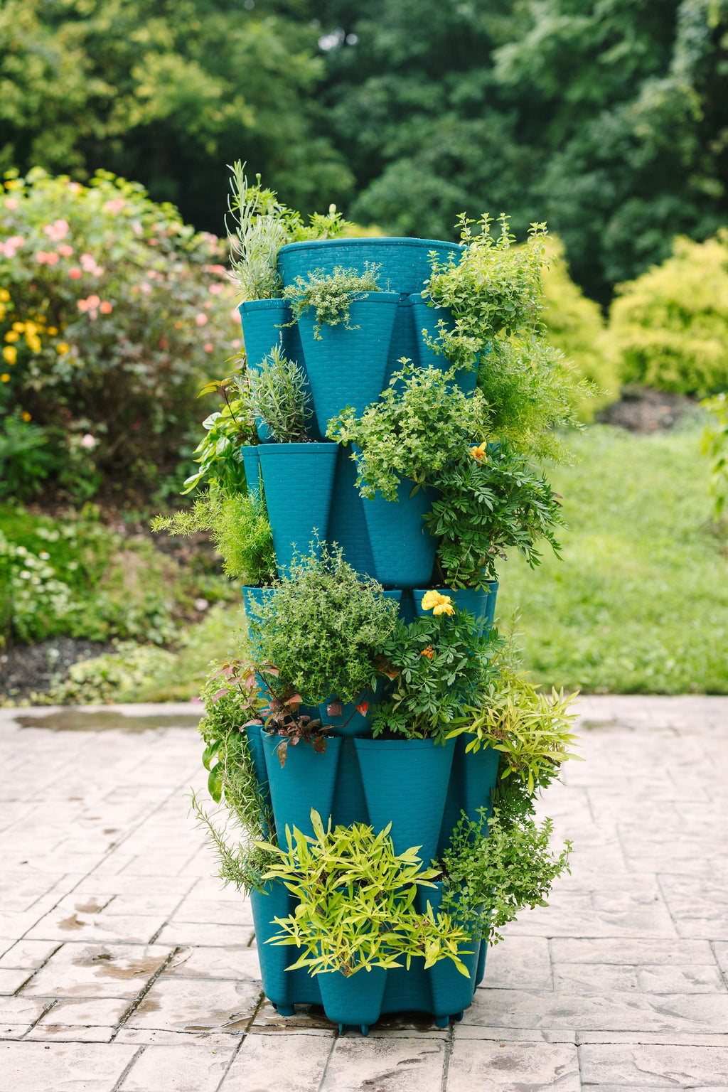 5 Tier GreenStalk Garden Original Vertical Planter - Basket Weave Texture Dragonfly - Basket Weave Texture | Heirloom Boulevard