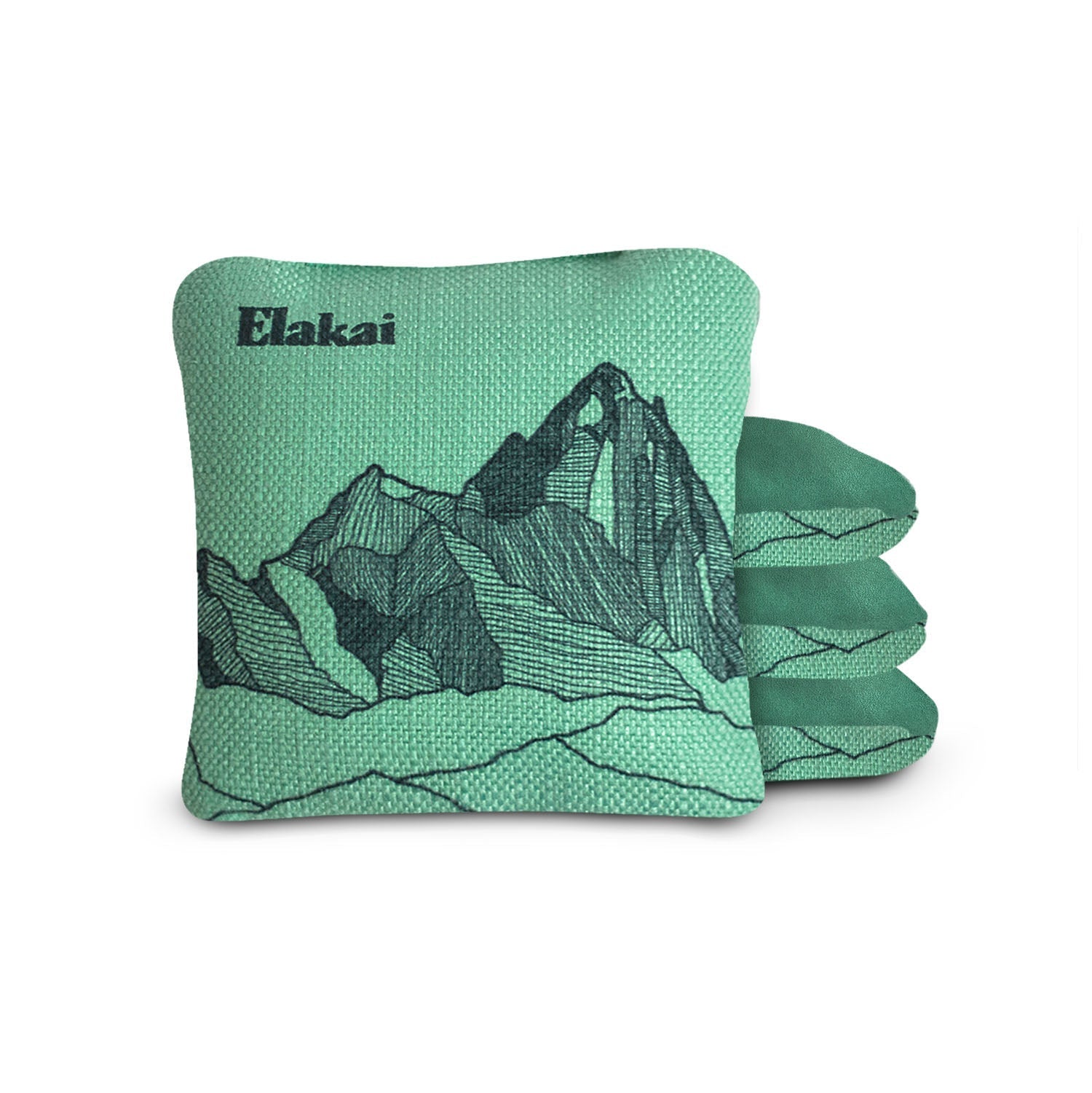 Elakai 6-in Dual-Sided Cornhole Bags | Mt. Elakai Design Collection Aquamarine Teal | Heirloom Boulevard