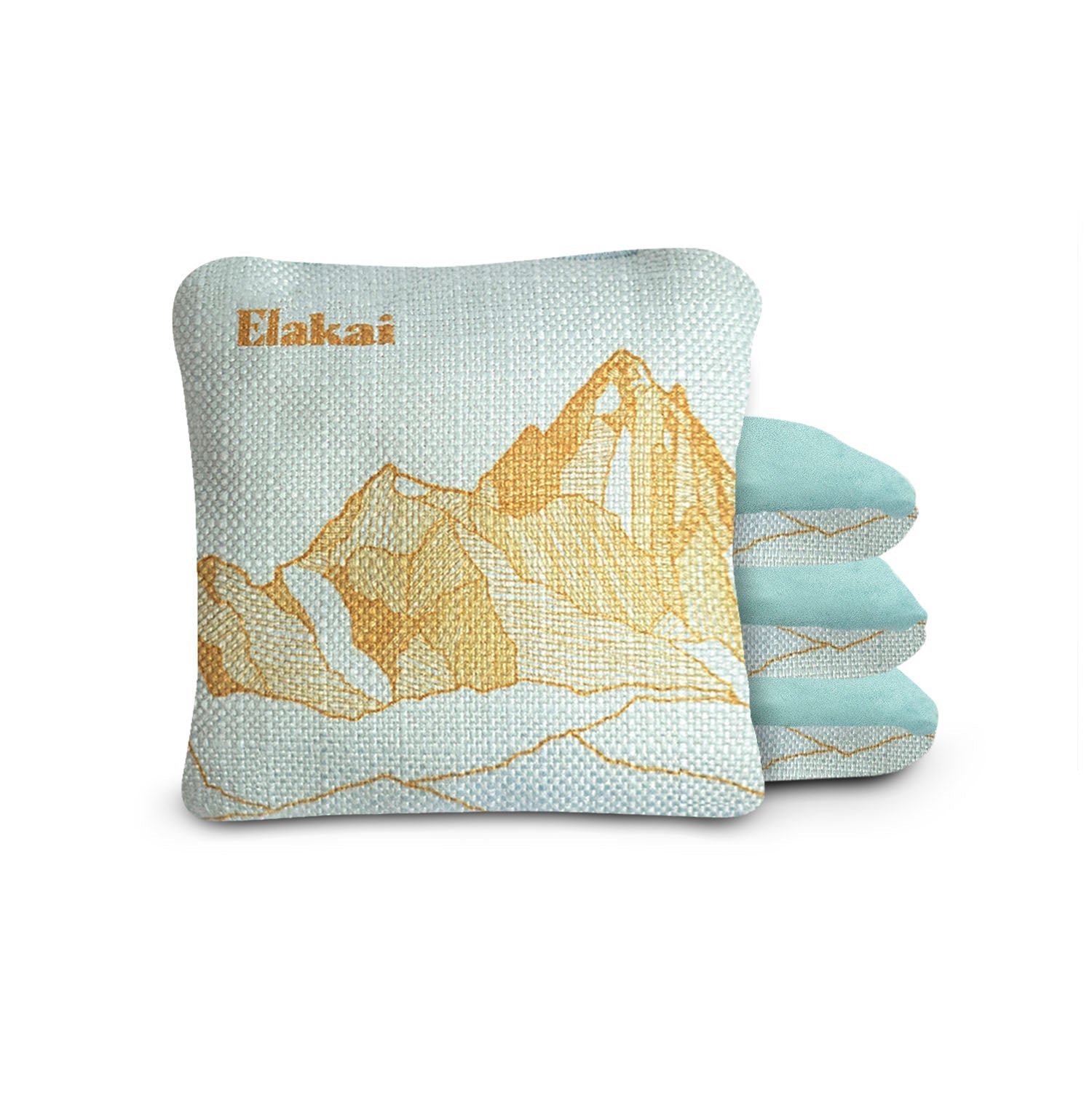 Elakai 6-in Dual-Sided Cornhole Bags | Mt. Elakai Design Collection Light Blue Mineral | Heirloom Boulevard