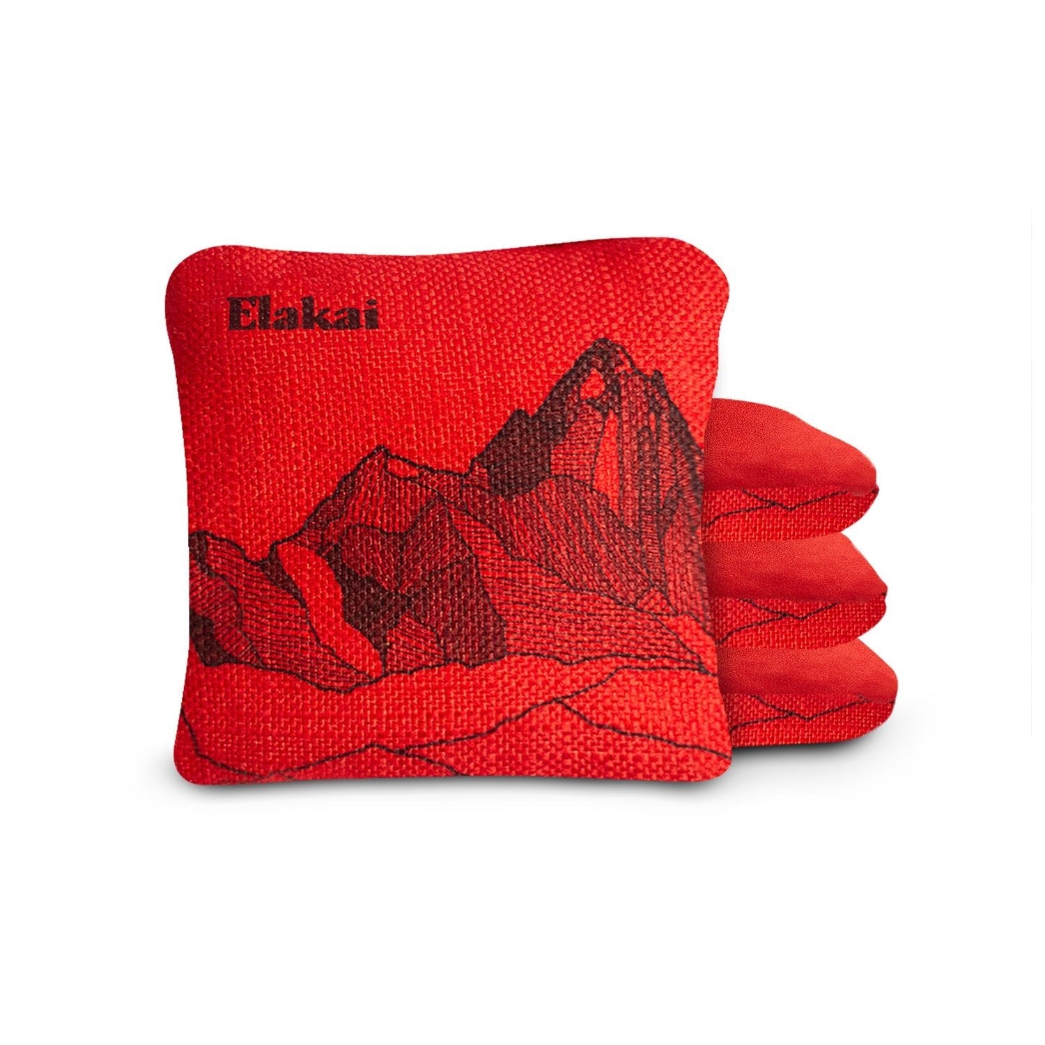 Elakai 6-in Dual-Sided Cornhole Bags | Mt. Elakai Design Collection Red Lava | Heirloom Boulevard
