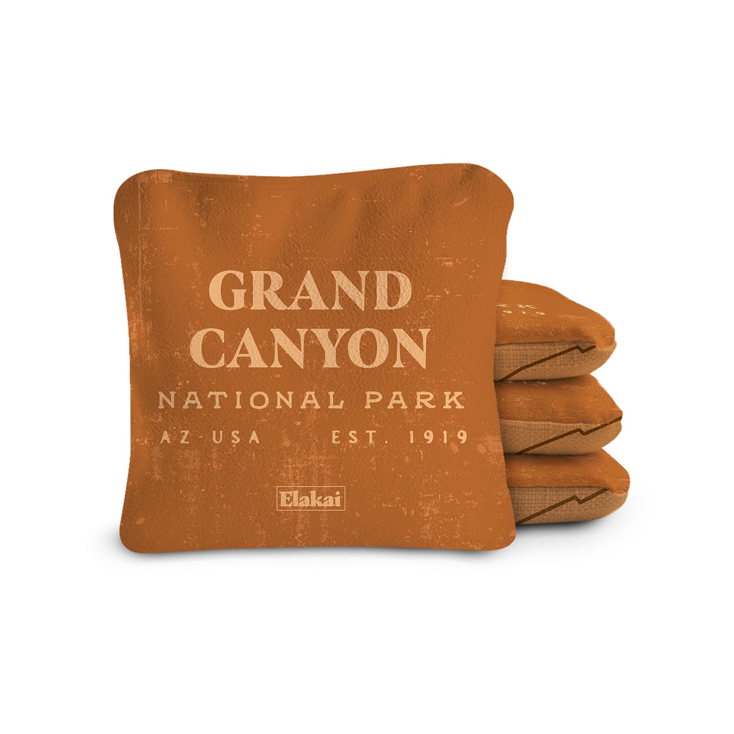 Elakai 6-in Dual-Sided Cornhole Bags | National Parks Collection Grand Canyon Sienna | Heirloom Boulevard