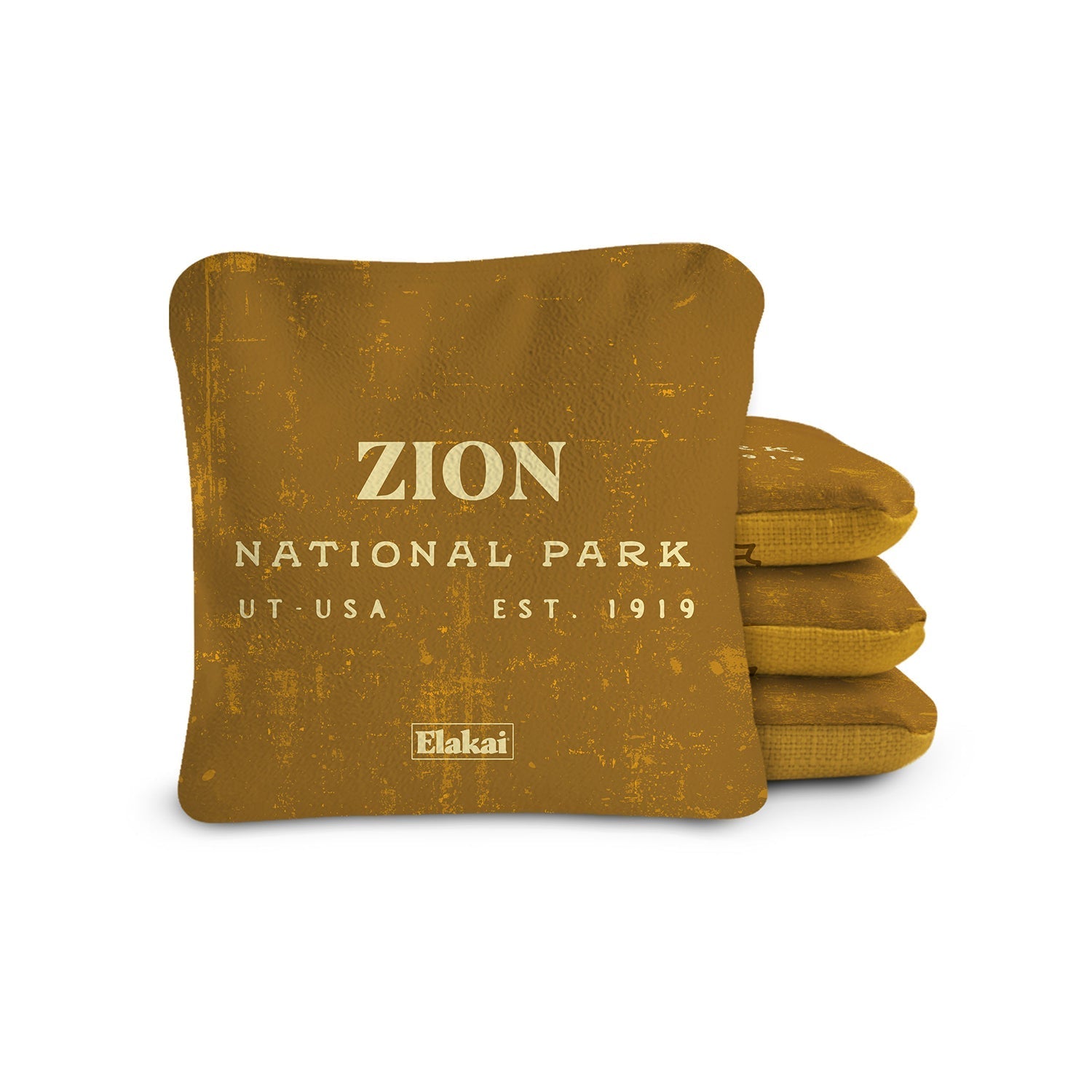 Elakai 6-in Dual-Sided Cornhole Bags | National Parks Collection Zion Gold | Heirloom Boulevard