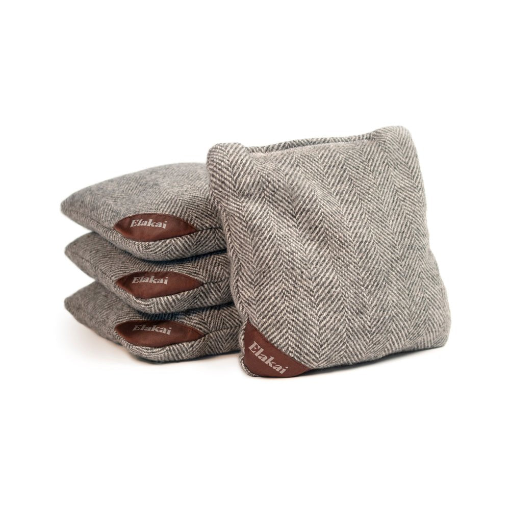 Elakai 6-in Herringbone Cornhole Bags | Premium All-Weather Collection Gray Dove | Heirloom Boulevard