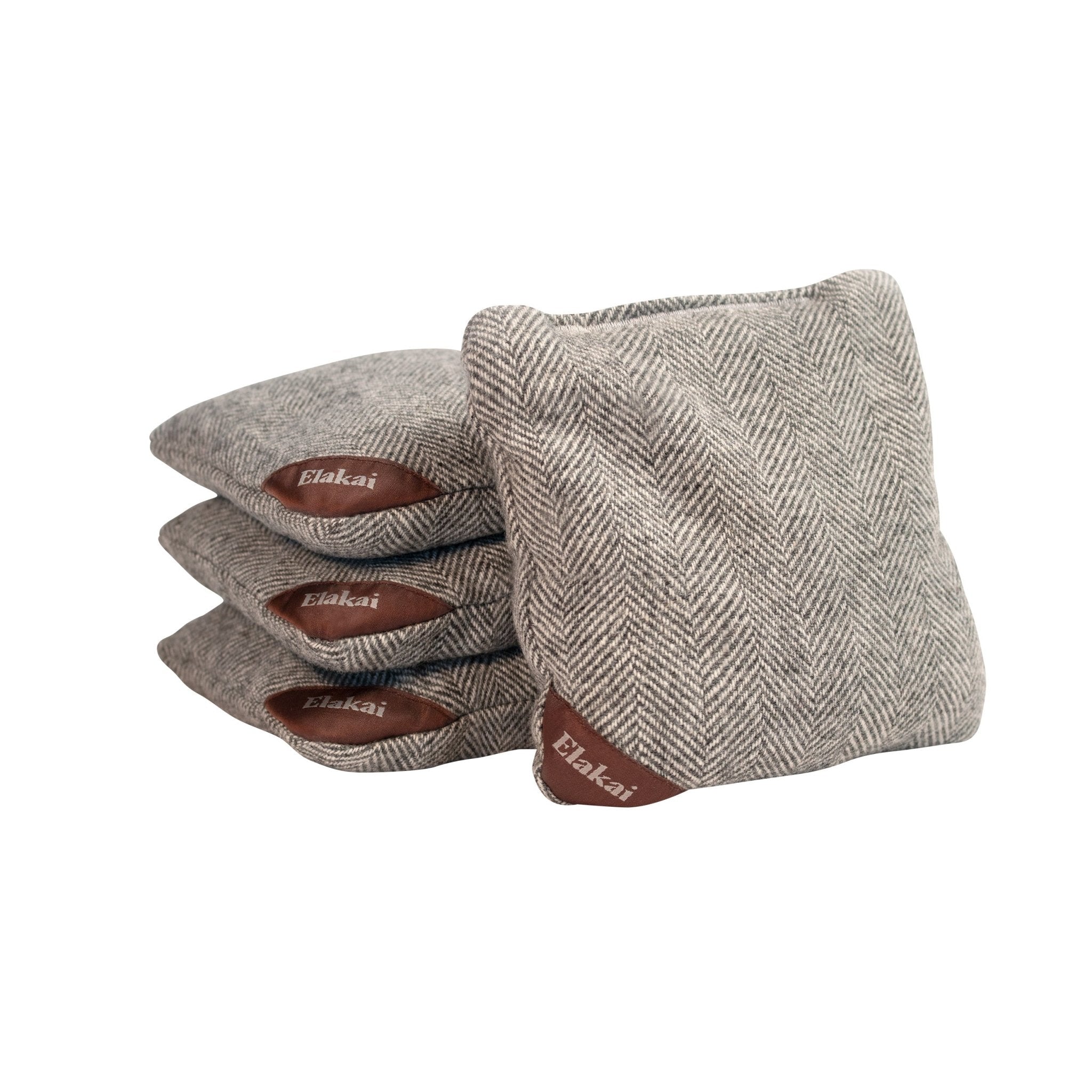 Elakai 6-in Herringbone Cornhole Bags | Premium All-Weather Collection Gray Dove | Heirloom Boulevard