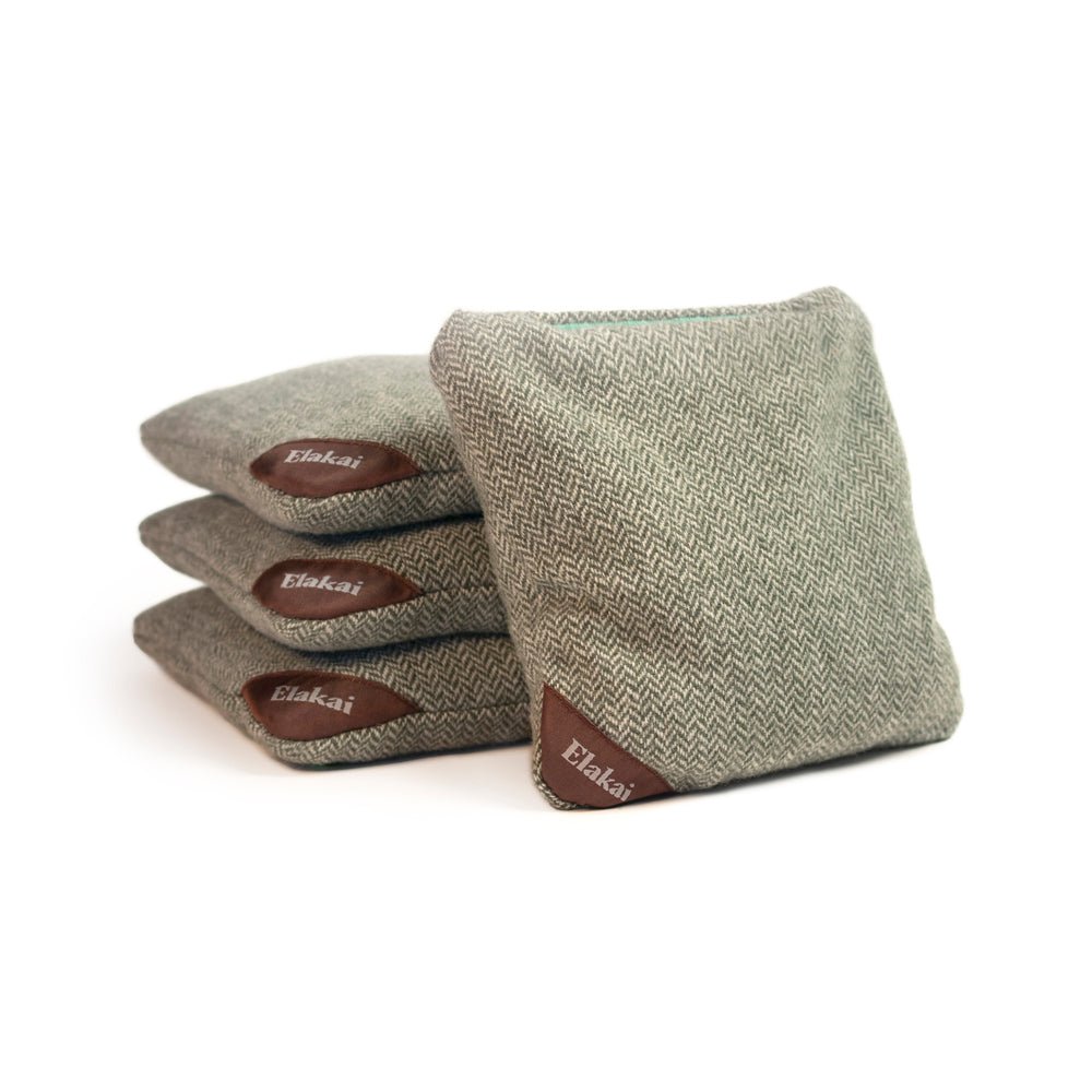 Elakai 6-in Herringbone Cornhole Bags | Premium All-Weather Collection Green Sprout | Heirloom Boulevard