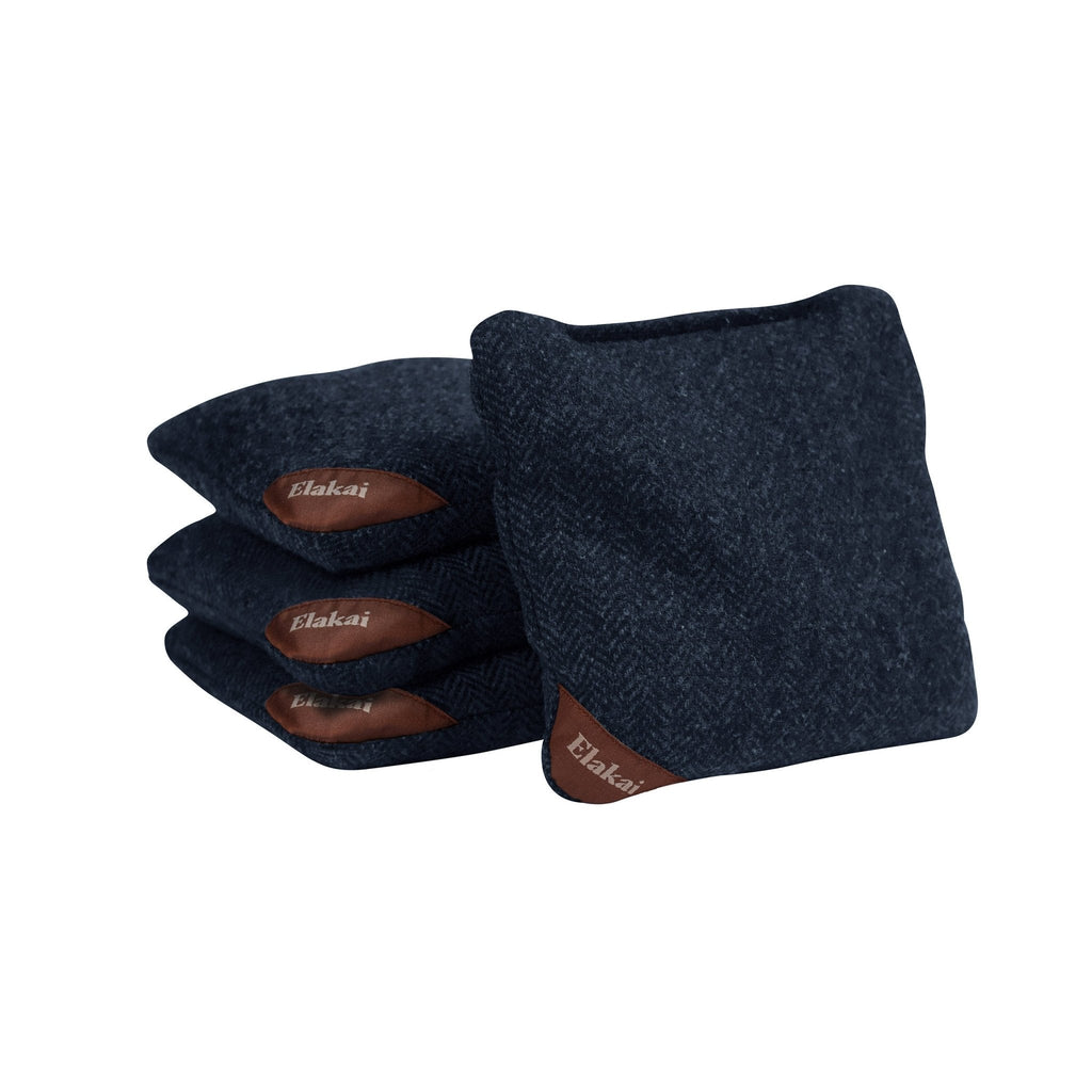 Elakai 6-in Herringbone Cornhole Bags | Premium All-Weather Collection Midnight Navy | Heirloom Boulevard