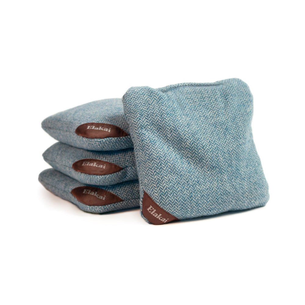 Elakai 6-in Herringbone Cornhole Bags | Premium All-Weather Collection Sky Blue | Heirloom Boulevard