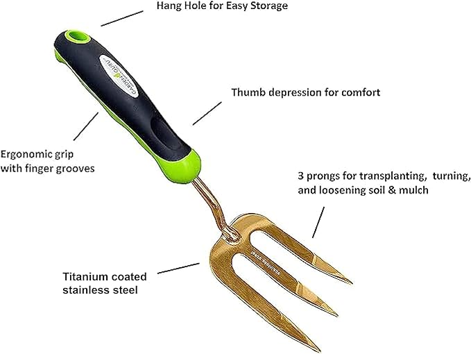Garden Guru Titanium Garden Tool Set - Includes Hand Trowel Transplanter Cultivator | Heirloom Boulevard