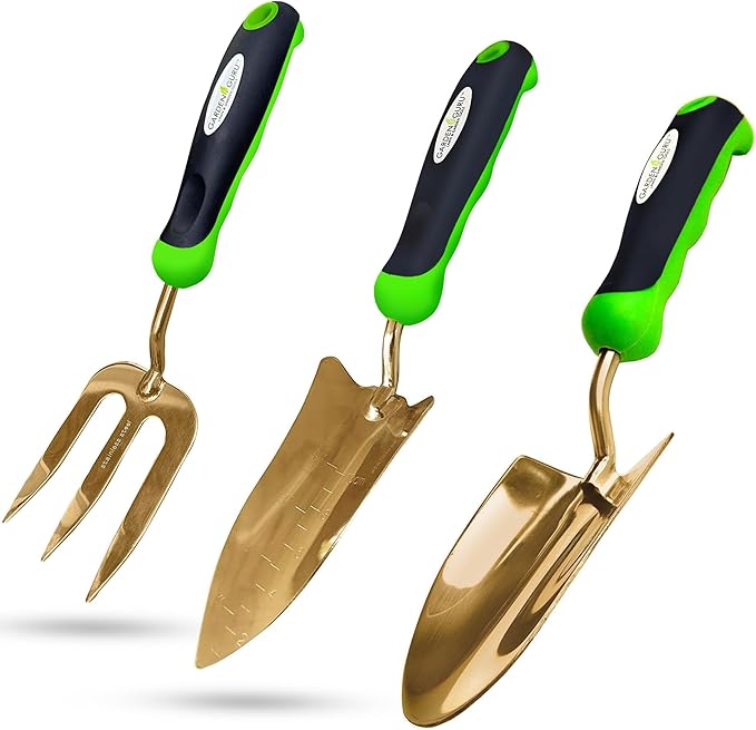 Garden Guru Titanium Garden Tool Set - Includes Hand Trowel Transplanter Cultivator | Heirloom Boulevard