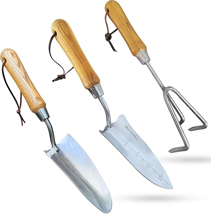 Garden Guru Classic Garden Tool Set - Includes Hand Trowel Transplanter Cultivator | Heirloom Boulevard
