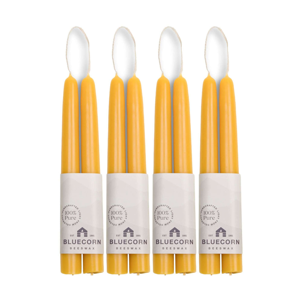 Hand-Dipped Beeswax Taper Candles - Bulk 4-Pair Bundle 8" Raw | Heirloom Boulevard