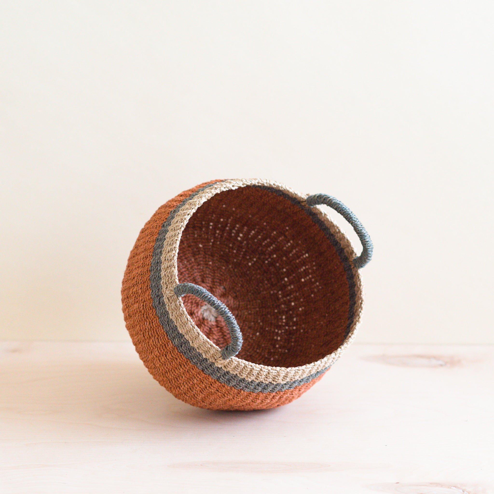 Coral Tabletop Catch-All with Handle - Handcrafted Baskets | LIKHÂ LIKHÂ | Heirloom Boulevard