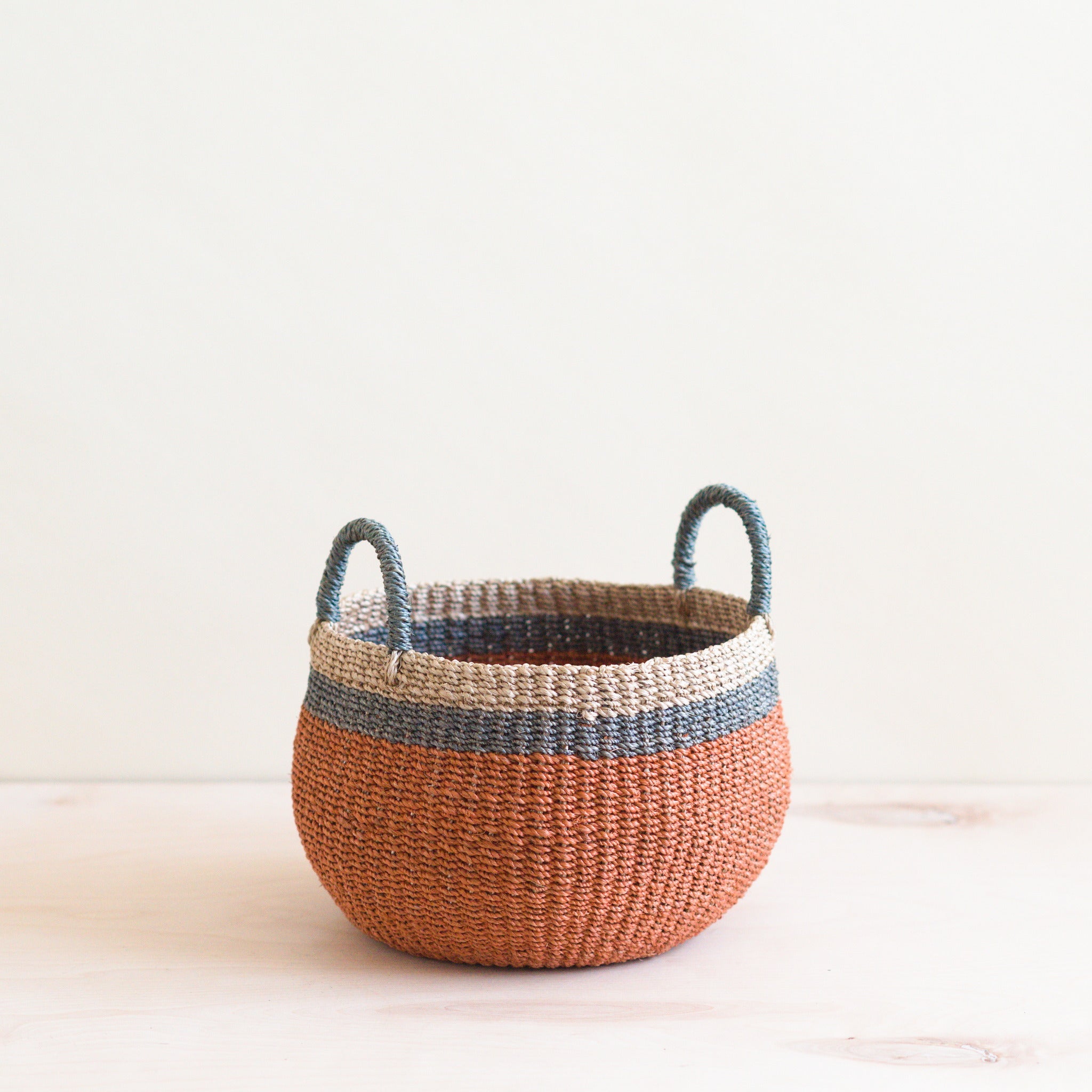 Coral Tabletop Catch-All with Handle - Handcrafted Baskets | LIKHÂ LIKHÂ | Heirloom Boulevard