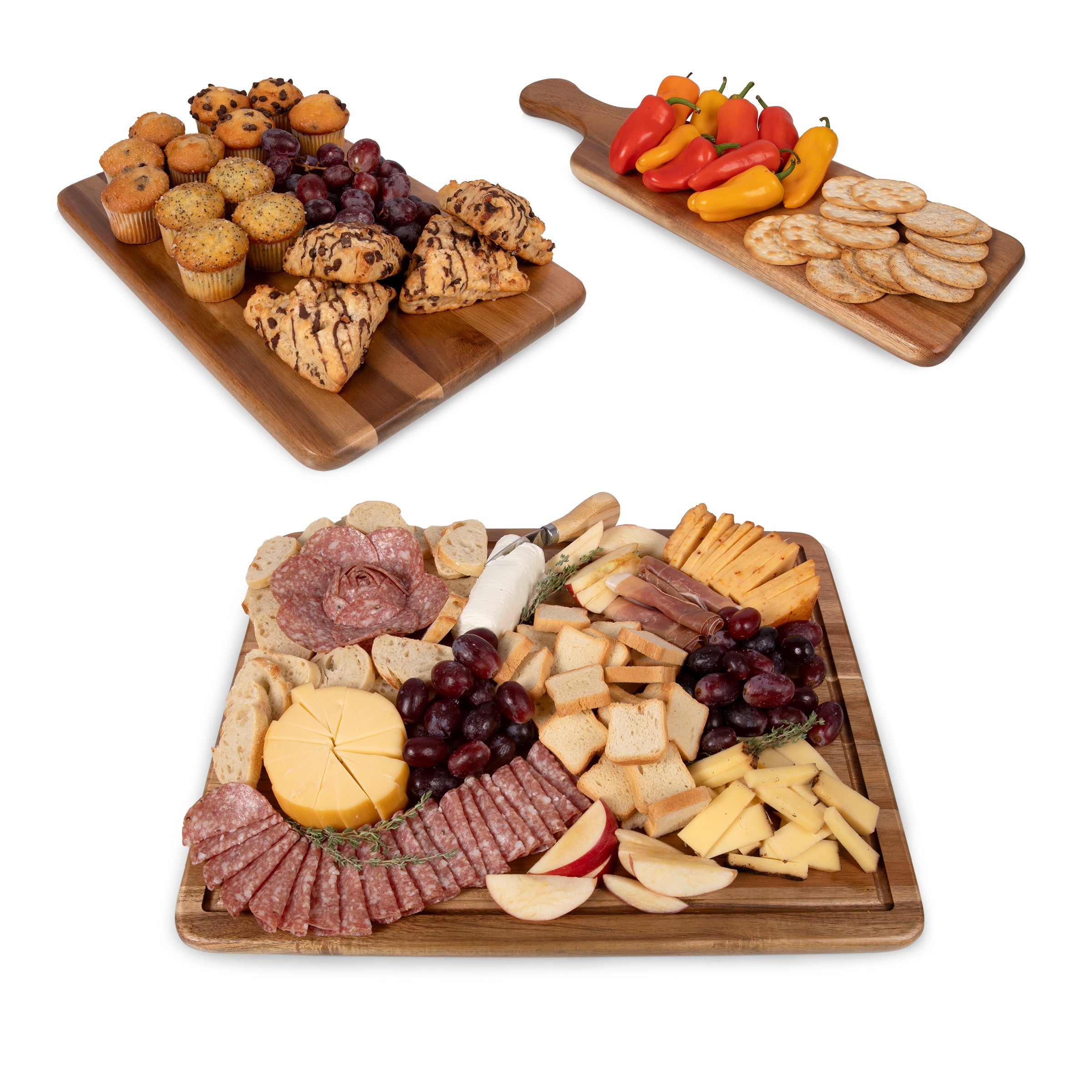 Picnic Time 3-Piece Acacia Wood Charcuterie Board Set | Heirloom Boulevard