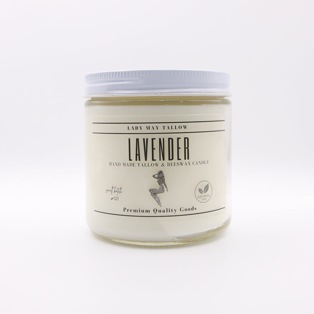 Lavender Tallow & Beeswax Candle | Natural & Non-Toxic Candle, Clean-Burning Lady May Tallow | Heirloom Boulevard