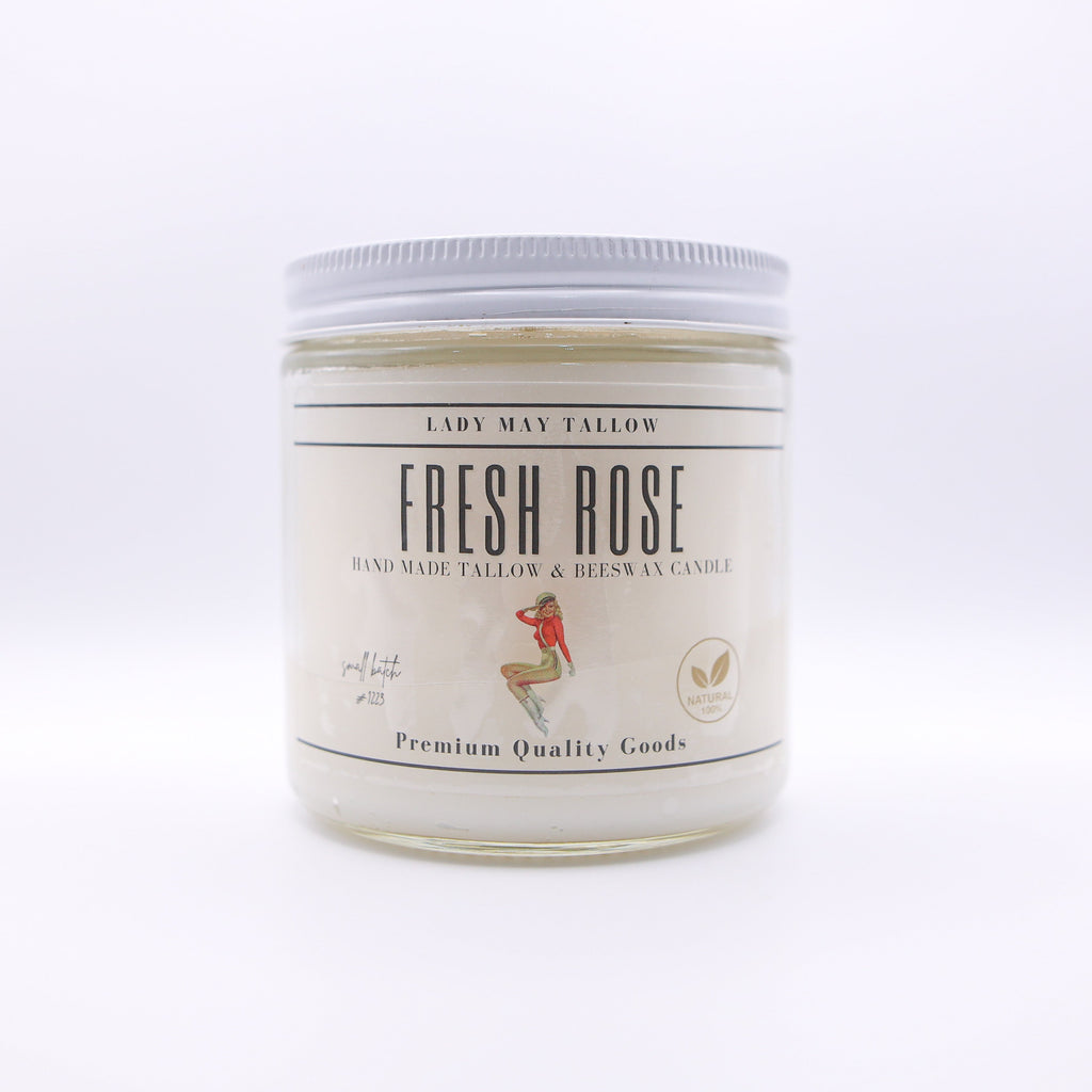 Rose-Scented Tallow & Beeswax Candle | Natural & Non-toxic Candle Lady May Tallow | Heirloom Boulevard