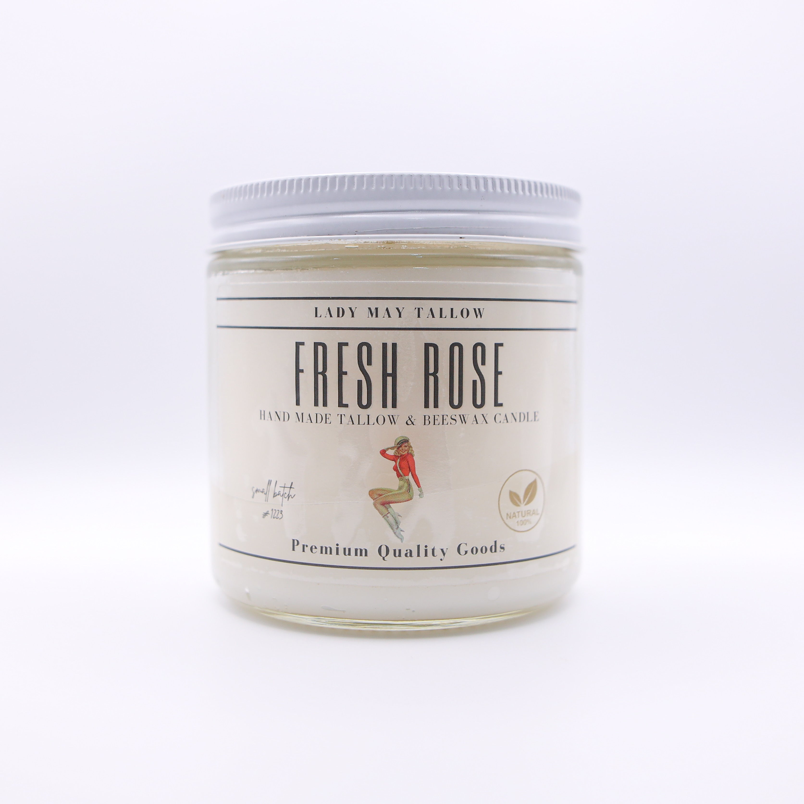 Rose-Scented Tallow & Beeswax Candle | Natural & Non-toxic Candle Lady May Tallow | Heirloom Boulevard