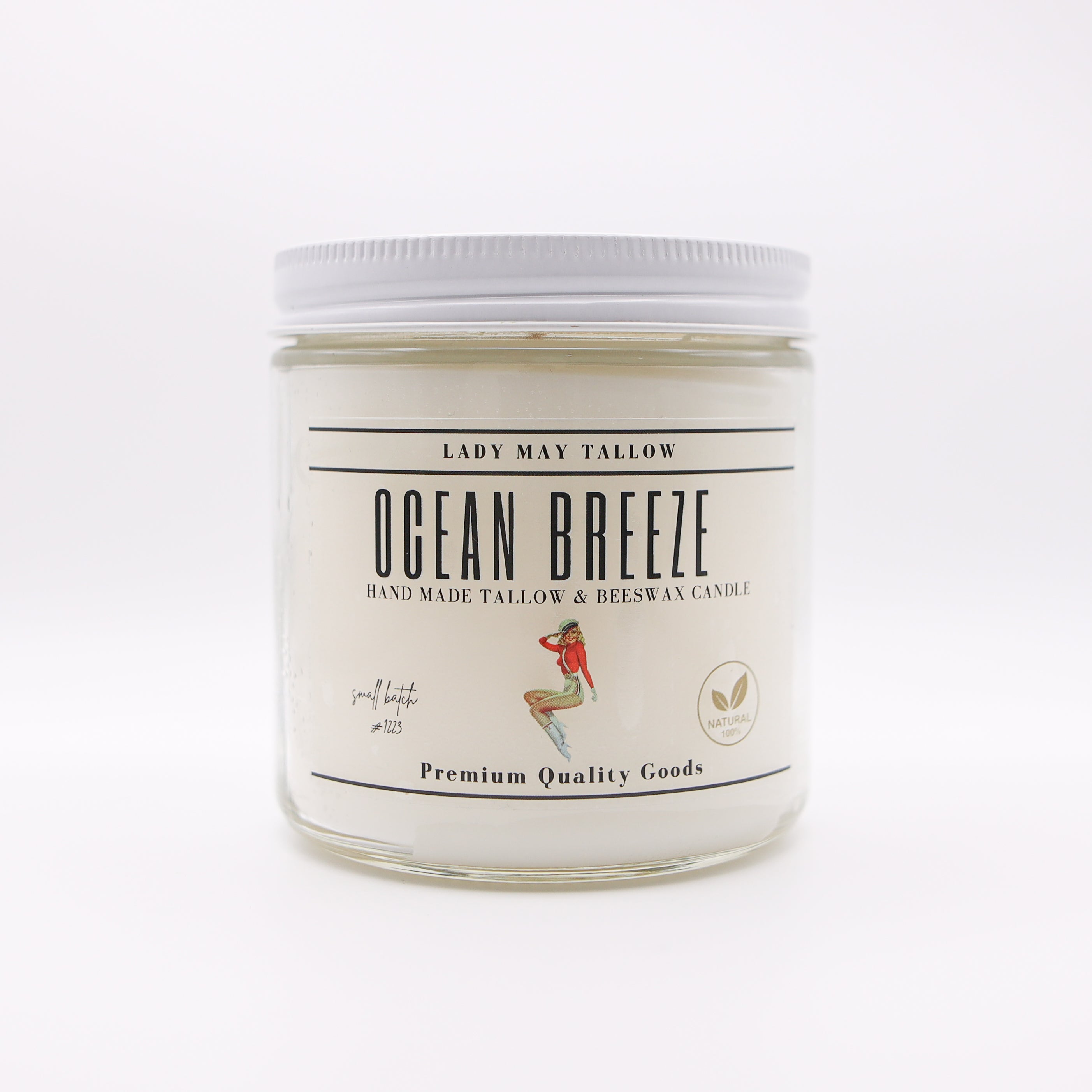Ocean Breeze Tallow & Beeswax Candle | All-Natural, Non-Toxic, Clean-Burning Lady May Tallow | Heirloom Boulevard