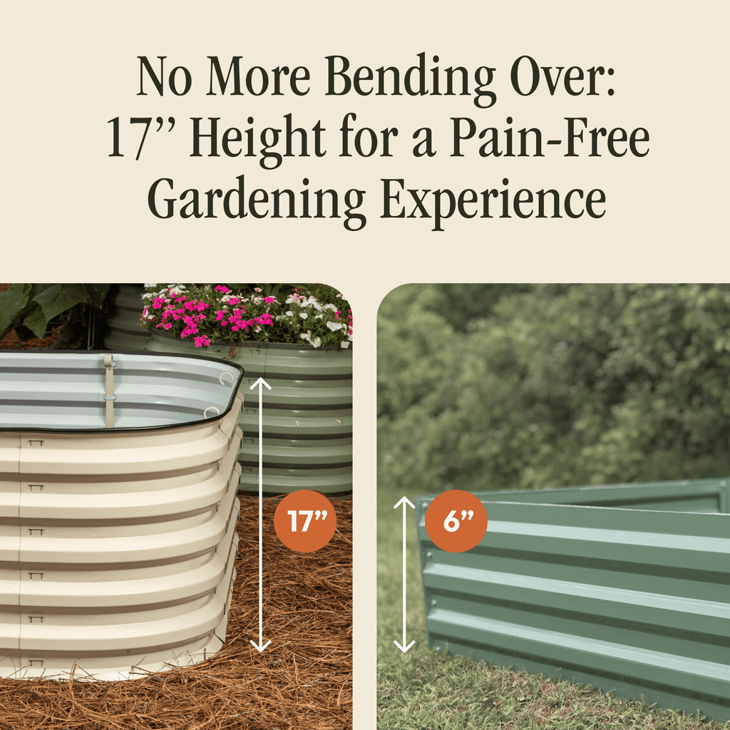 Go Rite 17" Tall 6 In 1 "No Tools Needed" Premium Metal Raised Garden Bed Kit | Heirloom Boulevard