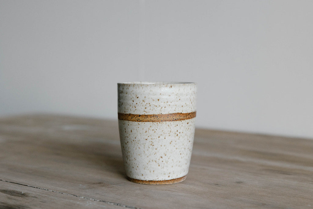 KJ Pottery The Tumbler Speckled White | Heirloom Boulevard