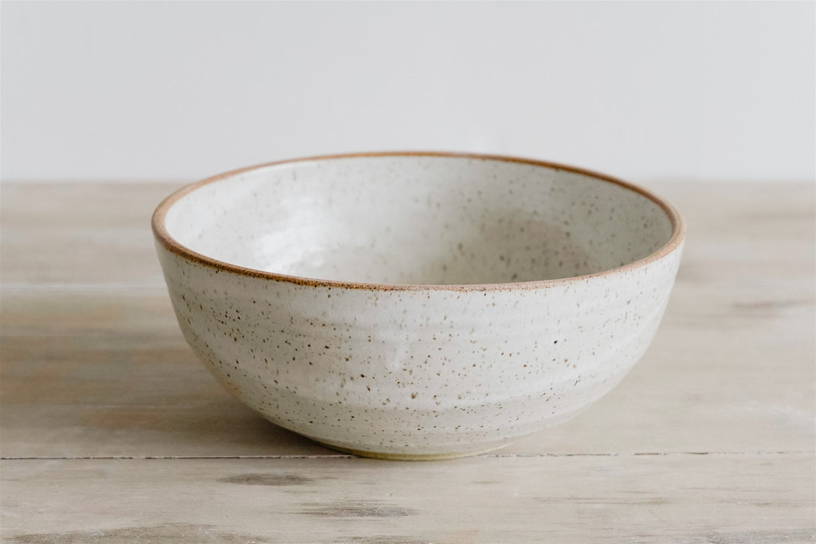 KJ Pottery Ramen Bowl Speckled White | Heirloom Boulevard