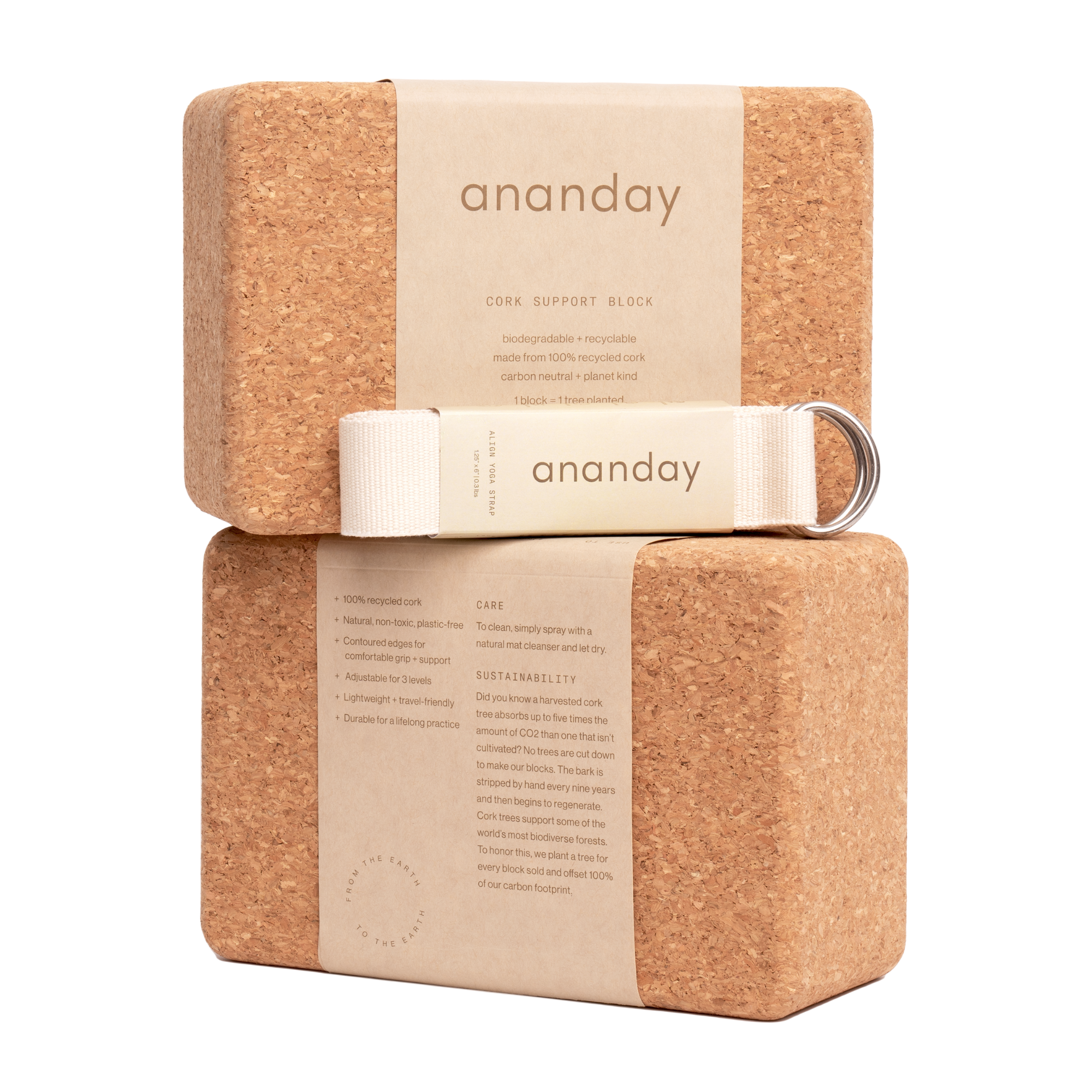 Yoga Block + Strap Set Ananday | Heirloom Boulevard