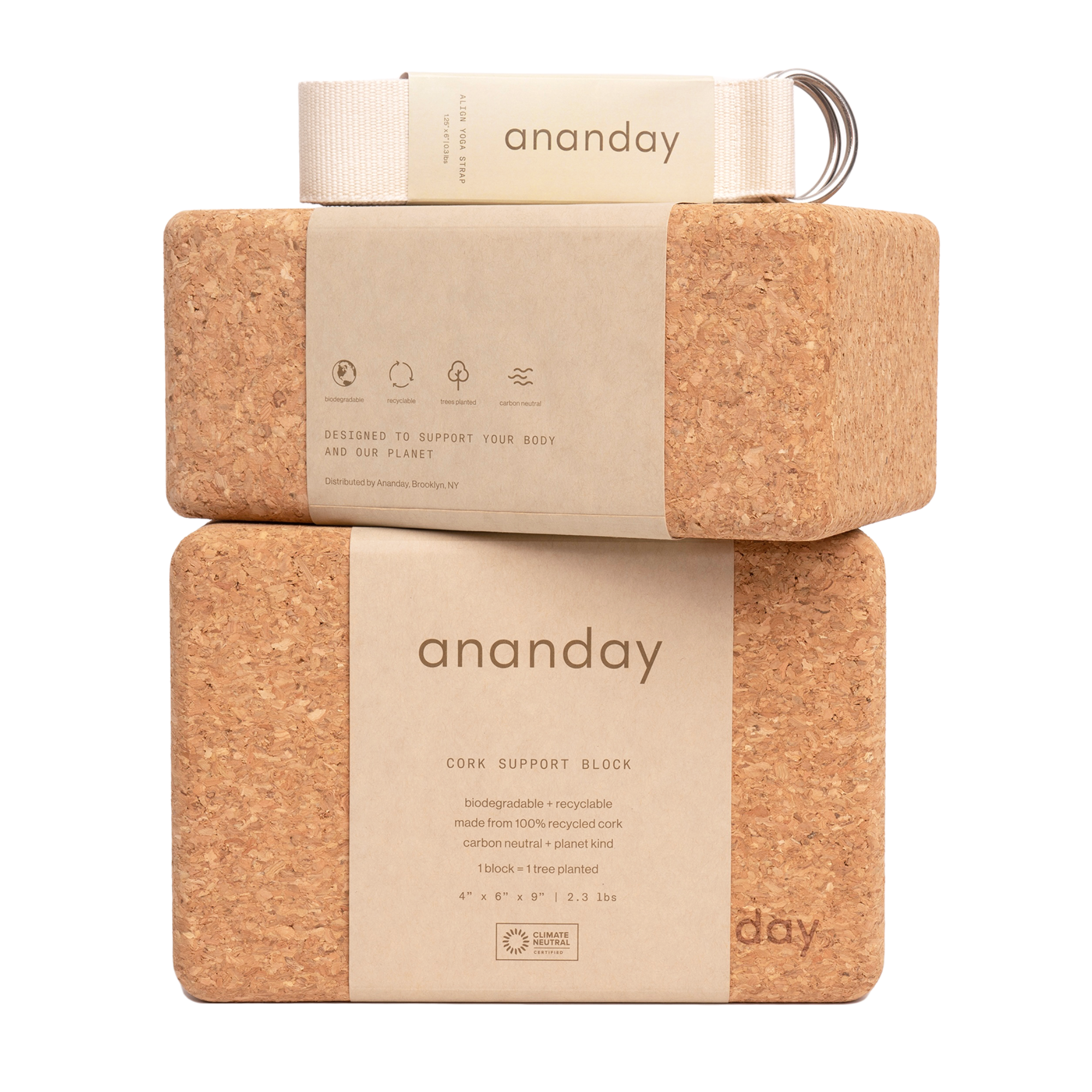 Yoga Block + Strap Set Ananday | Heirloom Boulevard